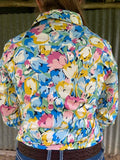 GROVERS LADIES L/S SHIRT LYNNE BRIGHT PINK BLUE YELLOW TULIPS FLOWERS
