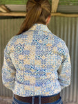 GROVERS LADIES L/S SHIRT ANNIE BLUE YELLOW PATCHWORK