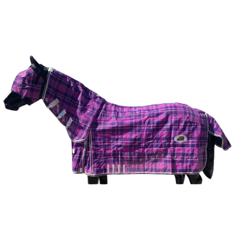 HORSE RUG GTL PVC SHADE CLOTH COMBO SHAZZIA PINK CHECK