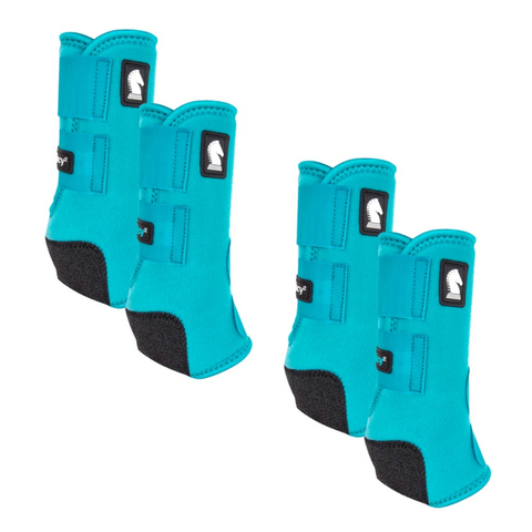 CLASSIC EQUINE FLEXION BY LEGACY PROTECTIVE BOOT FULL SET LARGE AQUA