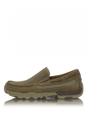 TWISTED X MENS CASUAL DRIVING MOCS SLIP ON TAN