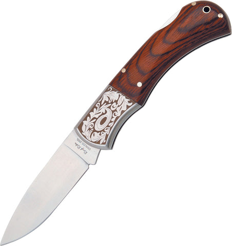 ROUGH RIDER POCKET KNIFE 4" LOCKBACK WOODEN HANDLE RR182 