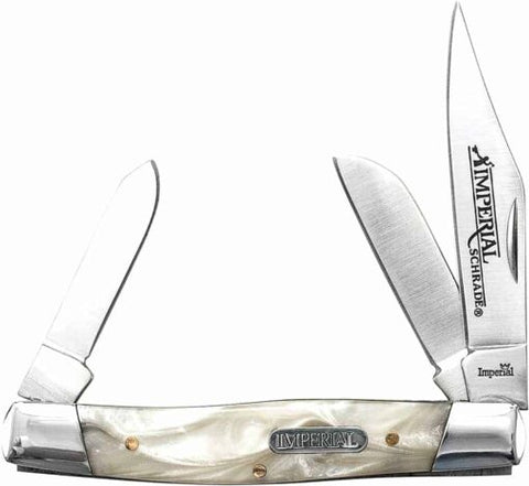 IMPERIAL POCKET KNIFE STOCKMAN 3 BLADE 4" PEARL HANDLE IMP14L 