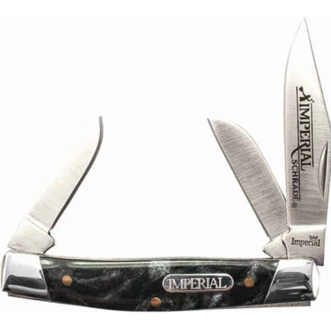 IMPERIAL POCKET KNIFE STOCKMAN 3 BLADE 3.5" GREY MARBLE HANDLE IMP16S 