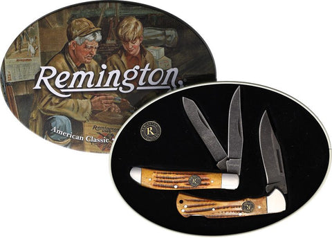 REMINGTON KNIFE - GIFT SET 2 KNIVES  - AMERICAN CLASSIC SCENE TIN - R15683