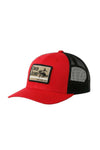 CINCH TRUCKER CAP RED BUCKING BRONC