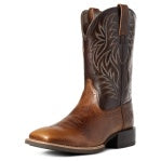 ARIAT MENS SPORT WESTERN WIDE SQUARE TOE PEANUT BUTTER CHAGA BROWN [SZ:7]