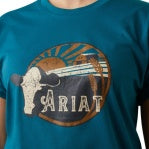 ARIAT WOMENS HEARTLAND SS TEE DEEP LAGOON [SZ:XS]