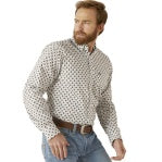 ARIAT MENS GARVIE FITTED LS SHIRT WHITE [SZ:S]