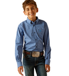 ARIAT BOYS LS SHIRT PRO PERRIN BLUE CHECK 10048654 [SZ:M]