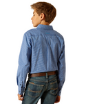 ARIAT BOYS LS SHIRT PRO PERRIN BLUE CHECK 10048654 [SZ:M]