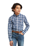ARIAT BOYS LS SHIRT PRO PHOENIX BLUE 10048656 [SZ:XS]