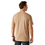 ARIAT MENS VERTICAL LOGO SS TSHIRT OATMEAL [SZ:XS]