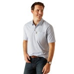 ARIAT MENS CHORLEY SS POLO CHAMBRAY BLUE [SZ:S]