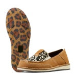 ARIAT WOMENS CRUISER DARK TAN SUEDE CREAM CHEETAH HAIR ON [SZ:5.5]