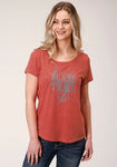 ROPER WOMENS FIVE STAR COLLECTION SS TEE SOLID RED [SZ:S]