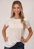 ROPER WOMENS FIVE STAR COLLECTION SS TEE SOLID WHITE [SZ:S]