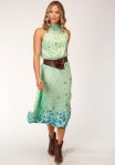 ROPER WOMENS STUDIO WEST COLLECTION SLEEVELESS DRESS GREEN MINT FLORAL [SZ:S]