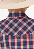 ROPER BOYS SHIRT LS KARMAN CLASSIC 55/45 COLLECTION RED NAVY CREAM [SZ:XS] 