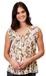 ROPER GIRLS FIVE STAR COLLECTION SS TOP PRINT MULTI FEATHER 52590036 [SZ:XS]