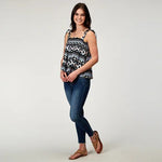 ROPER WOMENS FIVE STAR COLLECTION SLEEVELESS TANK PRINT BLUE AZTEC [SZ:XS]