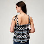 ROPER WOMENS FIVE STAR COLLECTION SLEEVELESS TANK PRINT BLUE AZTEC [SZ:XS]