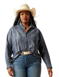 ARIAT WOMENS BILLIE JEAN LS FB SHIRT MEDIUM BLUE CHAMBRAY [SZ:S]