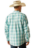 ARIAT MENS SHIRT PRO SERIES JUSTICE CLASSIC FIT LS SHIRT TEAL [SZ:L]