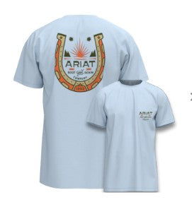 ARIAT MENS TEE SHIRT - LUCKY SHOE SS TEE GLACIER - 10054834 [SZ:M]