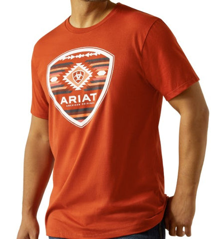 ARIAT MENS TEE SHIRT - GEO FILL - SS RED OCHRE - 10058888 [SZ:L]