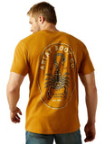 ARIAT MENS TEE SHIRT - SCORPION SEAL SS TEE - BONE BROWN - 10062420 [SZ:S]