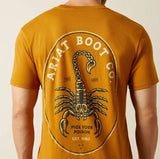 ARIAT MENS TEE SHIRT - SCORPION SEAL SS TEE - BONE BROWN - 10062420 [SZ:S]