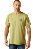 ARIAT MENS TEE SHIRT - RATTLER WARNING TEE - TENT GREEN - 10065894 [SZ:S]