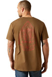 ARIAT MENS TEE SHIRT - STONE ARROWHEAD - TEAK - 10065890 [SZ:S]