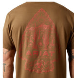ARIAT MENS TEE SHIRT - STONE ARROWHEAD - TEAK - 10065890 [SZ:S]