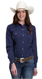 ROPER MENS SHIRT LS KARMAN CLASSIC 55/45 COLLECTION - PRINT BLUE - 01-050-0019-0260 BU [SZ:M]