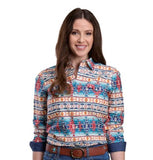 ROPER WOMENS WEST MADE COLLECTION - LS SHIRT PRINT MULTI  AZTEC - 03-050-0067-0323 MU [SZ:S]