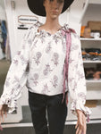 NORAH SHEET SHIRT - PINK PAISLEY SIDE BOW [SZ:XL]