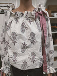 NORAH SHEET SHIRT - PINK PAISLEY SIDE BOW [SZ:XL]