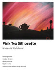 MICHELLE CRONER ORIGINAL ART PINK TEAPOT LANDSCAPE 