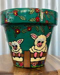 THE POT LADY HAND PAINTED POT BAA BAA BAA
