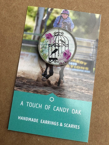 A TOUCH OF CANDY OAK BROOCH BIRD CAGE