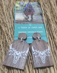 A TOUCH OF CANDY EARRINGS - TIMBER [=:WHITE SKULL WOOD ARCH]