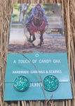 A TOUCH OF CANDY EARRINGS - SMALL CIRCLES [=:GREEN OCEAN GLITTER]