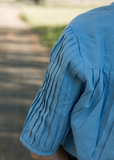 BLACK COLT LADIES SHIRT S/S LINEN AVA BLUE [SZ:10]