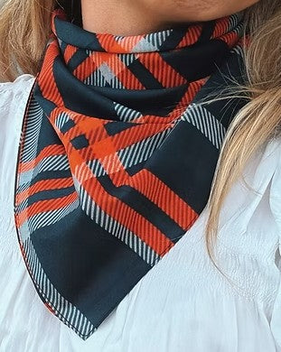 TREASURE CHEST CO SCARF - NAVY PLAID SCARF 