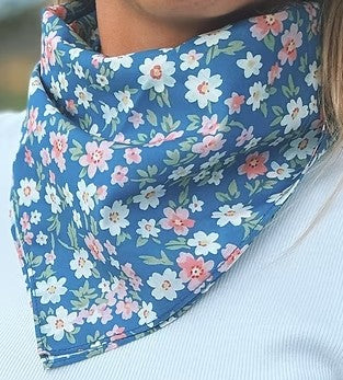 TREASURE CHEST CO SCARF - DITSY BLUE FLORAL SCARF 