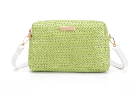 BLACK COLT WOVEN CROSSBODY BAG & CLUTCH - LIGHT GREEN