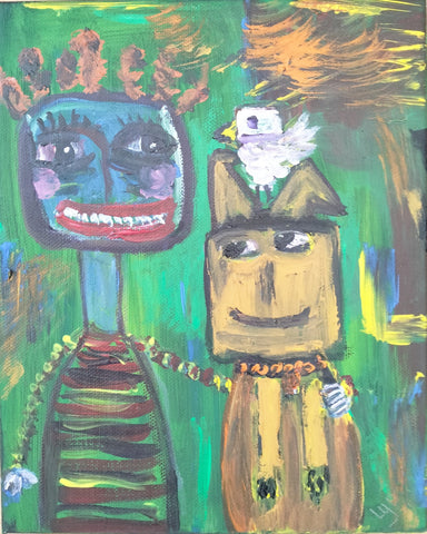 LYNN TUCKER ORIGINAL ART MY BEST FRIEND PLUS ONE