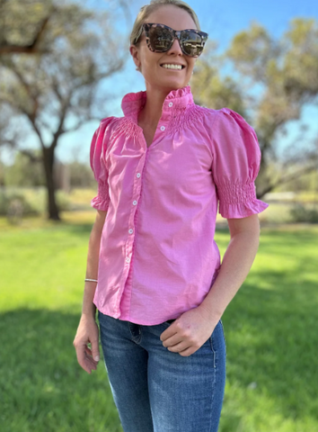 BLACK COLT LADIES SHIRT SHORT SLEEVE - PINK [SZ:10]